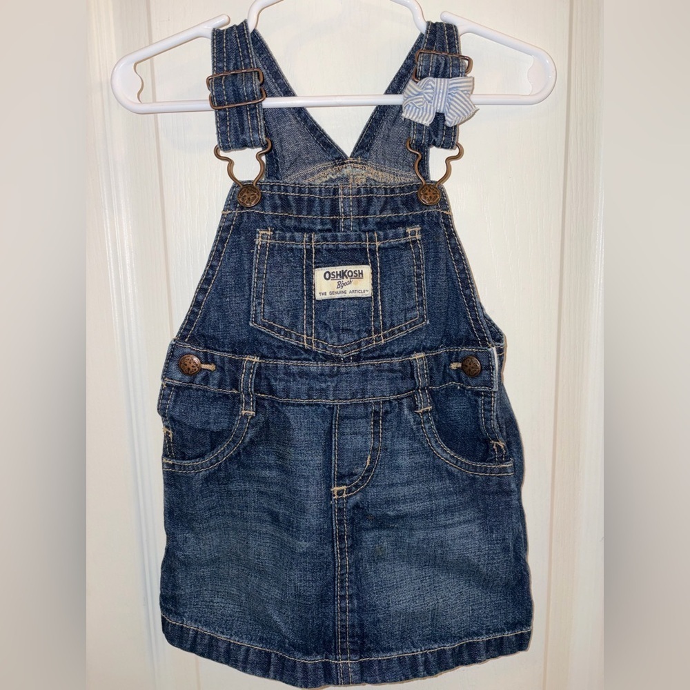 OshKosh B'gosh Dark Blue Denim Overall Dress